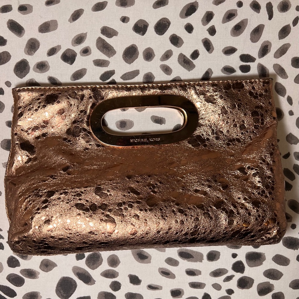 Michael Kors Shimmering Copper Clutch